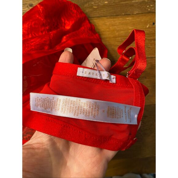 Savage X Fenty 3X NWT red lace lingerie bra bralette do me candy heart - Picture 7 of 9